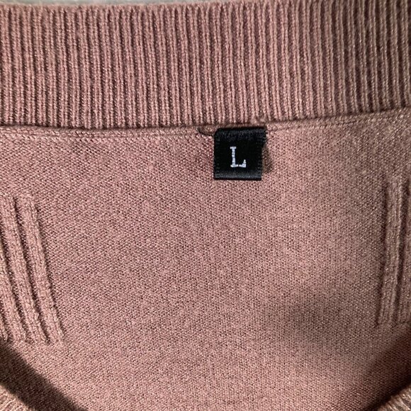 Womens Arach & Cloz V Neck Textured Sweater Mocha Mousse Brown L Viscose Polyest - Picture 7 of 10